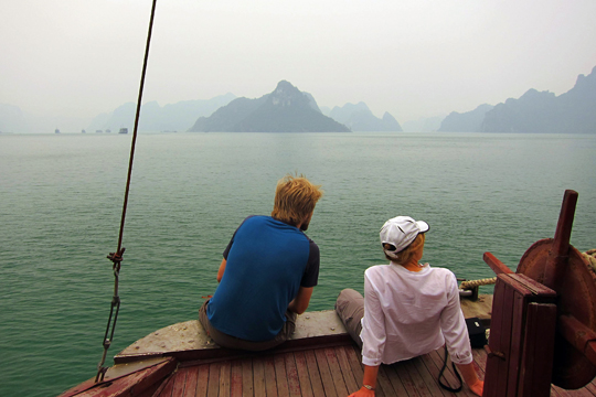 Morning view from the bow.