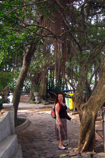 Eron on path beside Hoan Kiem Lake temple.