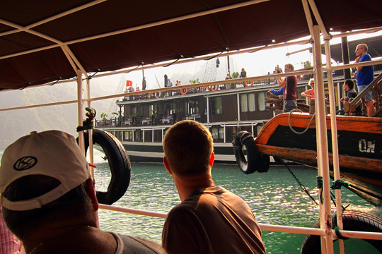 Race to get the tourists to the cave tour first.