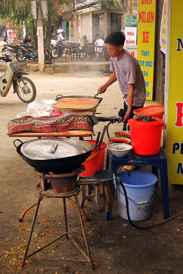 The "kitchen" at the fried rice restaurant.
