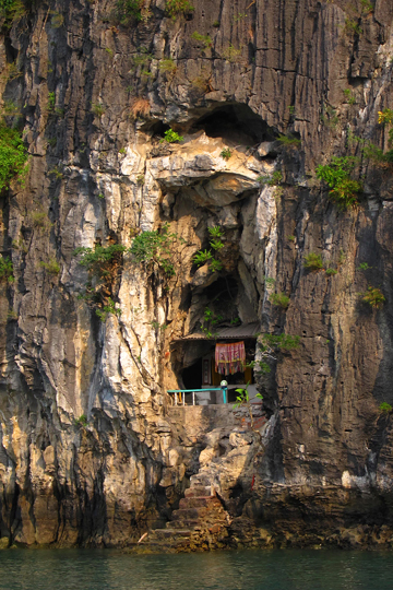 Local shrine carved into the limestone.