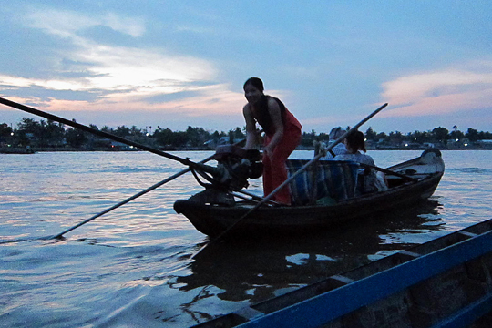 On the Mekong in the pre-dawn light, Can Tho.