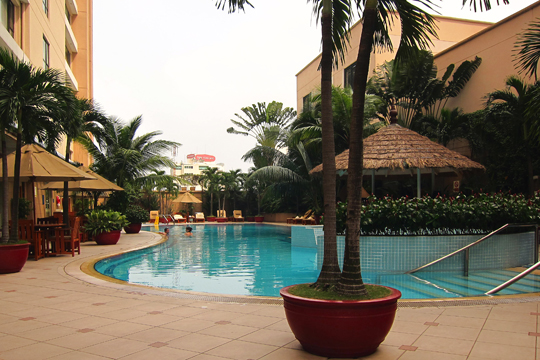 Rooftop pool at the Caravelle Hotel, Saigon.