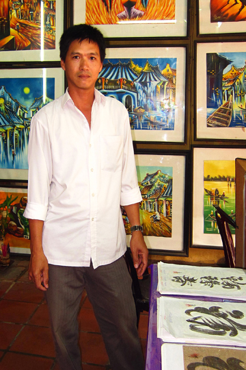 Chinese calligraphy artist. Old Town, Hoi An.