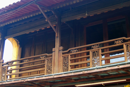 Beautiful wood railing in Old Town, Hoi An.