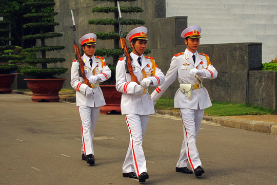 Changing-of-the-guard Ceremony at the Ho Chi Minh Mausoleum.