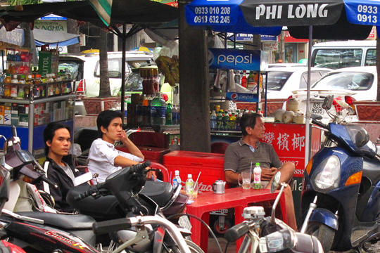 A small oasis of calm at the An Dong Market, Saigon.