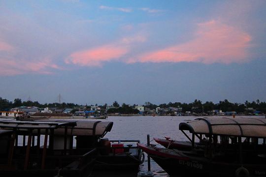 Evening sky over the Mekong, Can Tho.