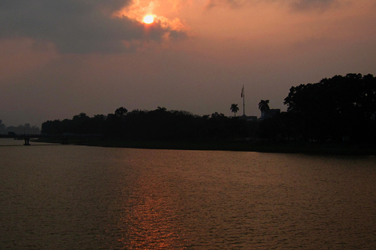 Sun setting over the Perfume River, Hue.