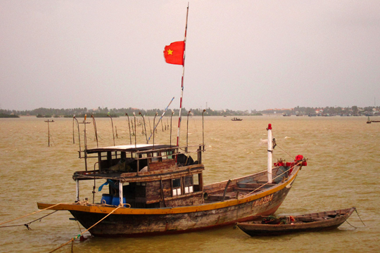 Wind-blown vessels 03, fishing village near Hoi An.