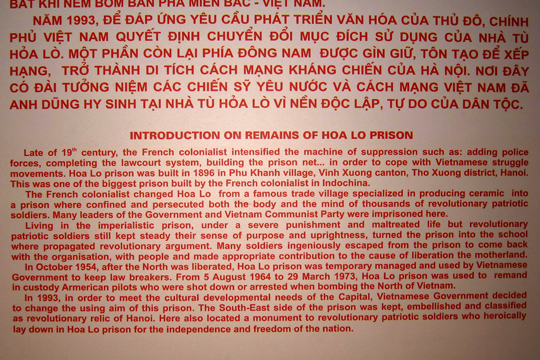 Hanoi Hilton - Hoa Lo Prison, Hanoi.