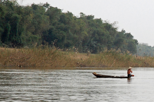 Sampan on the river, Central Highlands.