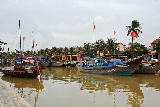 Tied up fishing boats 02. Old Town, Hoi An.