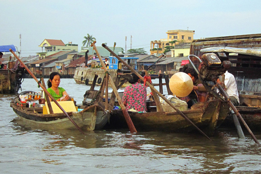 The Cai Rang Floating Market near Can Tho.