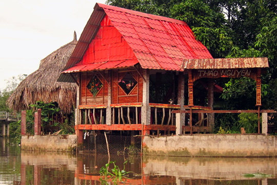 Canal-front restaurant, near Can Tho.