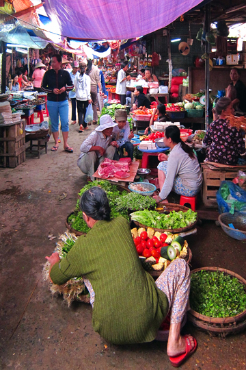 Under the awning at the central market, Hoi An.