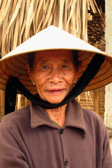 Elderly woman, fishing village near Hoi An.