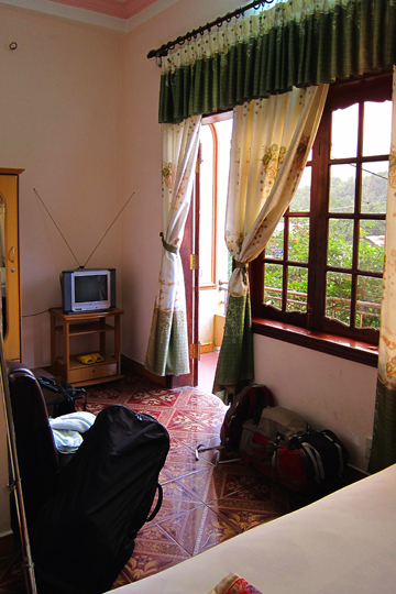 Our hotel room in Prao, Central Highlands.
