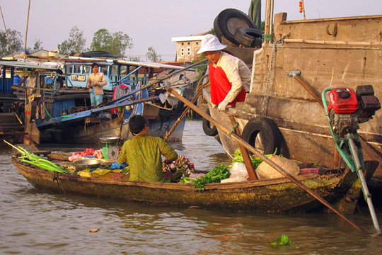 The Cai Rang Floating Market near Can Tho 10.