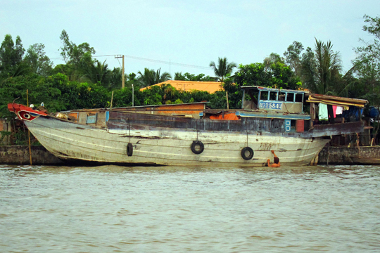 Maintenance on the Mekong, near Can Tho.