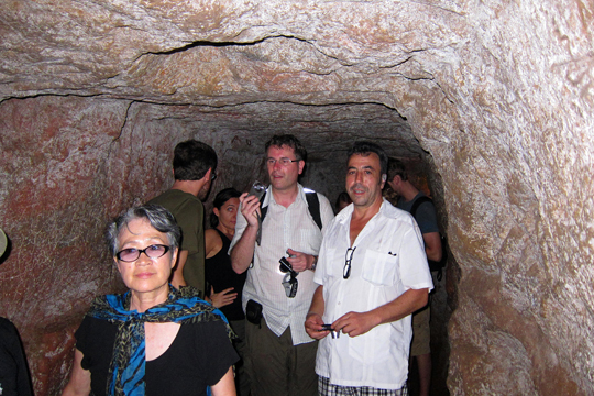 A rare wider section, Vinh Moc Tunnels.