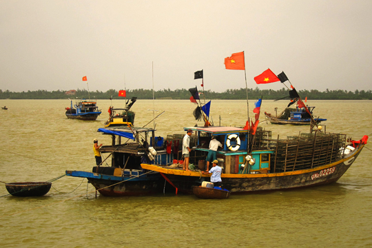 Riot of colours, fishing village near Hoi An.