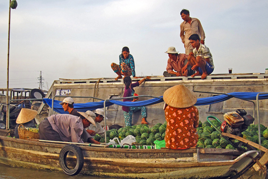 The Cai Rang Floating Market near Can Tho 16.