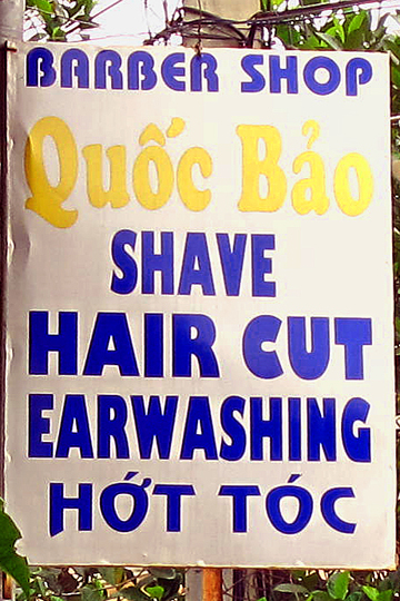 Full-service barber, Hoi An.