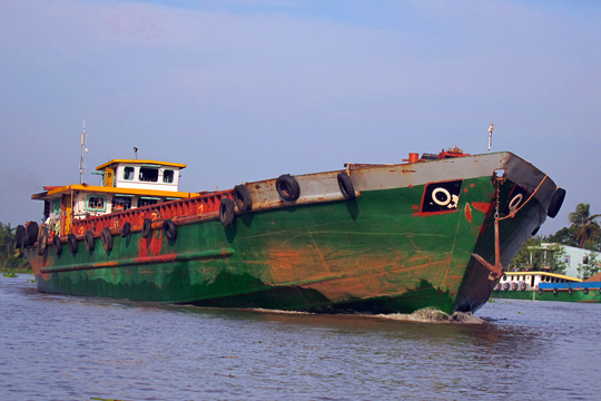 Colourful ship on the Mekong, near Can Tho.