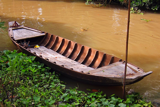 Tied up sampan, near Can Tho.
