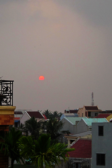 Setting sun from our hotel, Hoi An.
