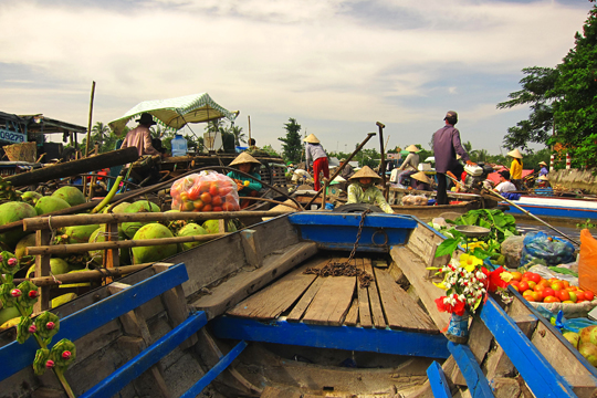 Small local floating market, near Can Tho.