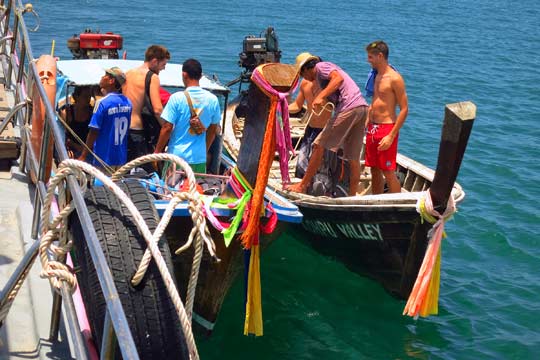 Dropping off and picking up passengers.