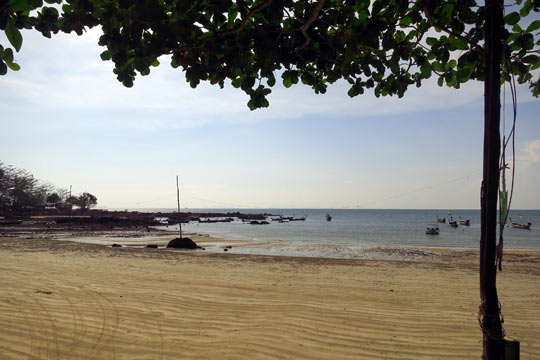 Fishing boats in front of Time for Lime.