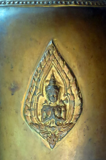 Detail on a bronze bell.
