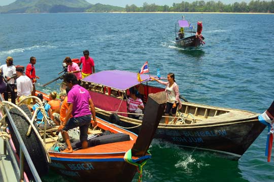 Exchanging passengers.