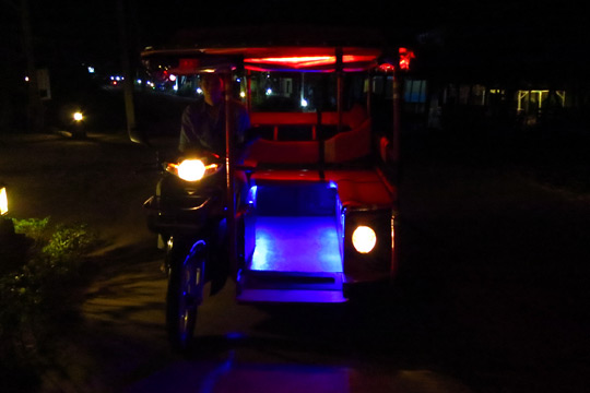 Blinged-out disco tuk-tuk.