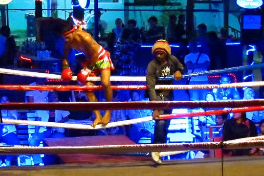 Bout #4 - fighter and Rasta-cornerman.