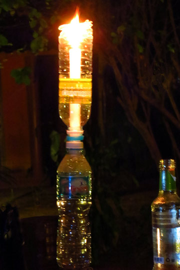 Our makeshift candle-lantern.