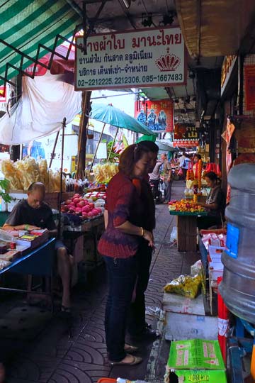 Sidewalks are just jam-packed with merchandise.