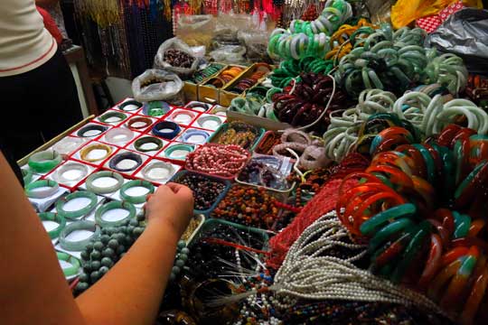 Eron checking out some jade.
