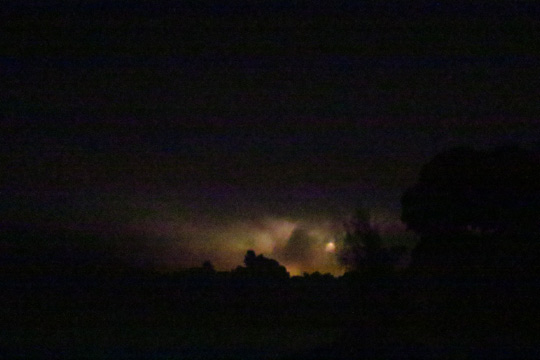 Lots of lightning but no thunder.