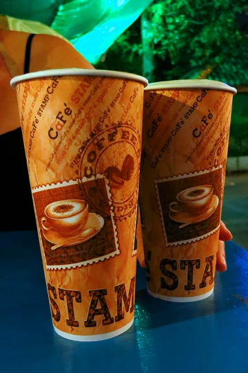 Our coffee glasses for the evening.