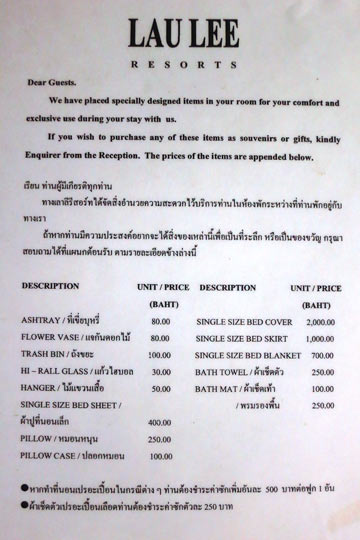 Everything in the rooms were available for purchase?