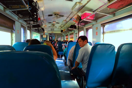 Interior of the Second-Class Air Conditioned (sort of) train Car No. 3.