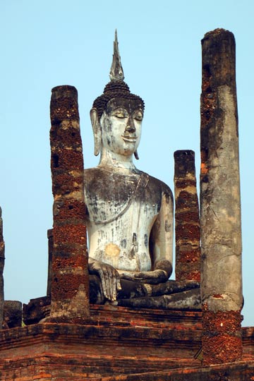 Main Buddha on east side of Wat Mahathat.