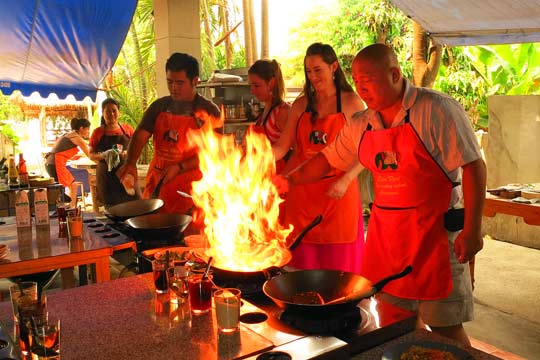 Roger preparing Drunken Noodles.