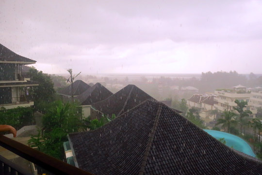 Rain is coming down hard and fast.