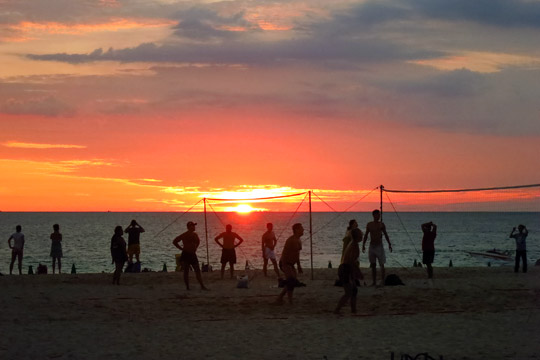 Sunset volleyball at Karon Beach.