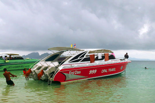 Our speedboat; Opal No. 999.